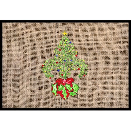 Beyondbasketball Christmas Tree Fleur de lis Indoor Or Outdoor Mat - 18 x 27 in. BE2851746